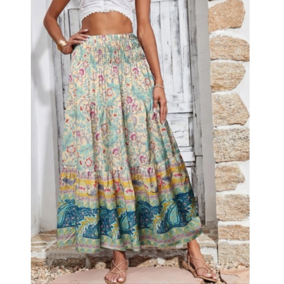 Boho floral print maxi skirt - Picture 5 of 13